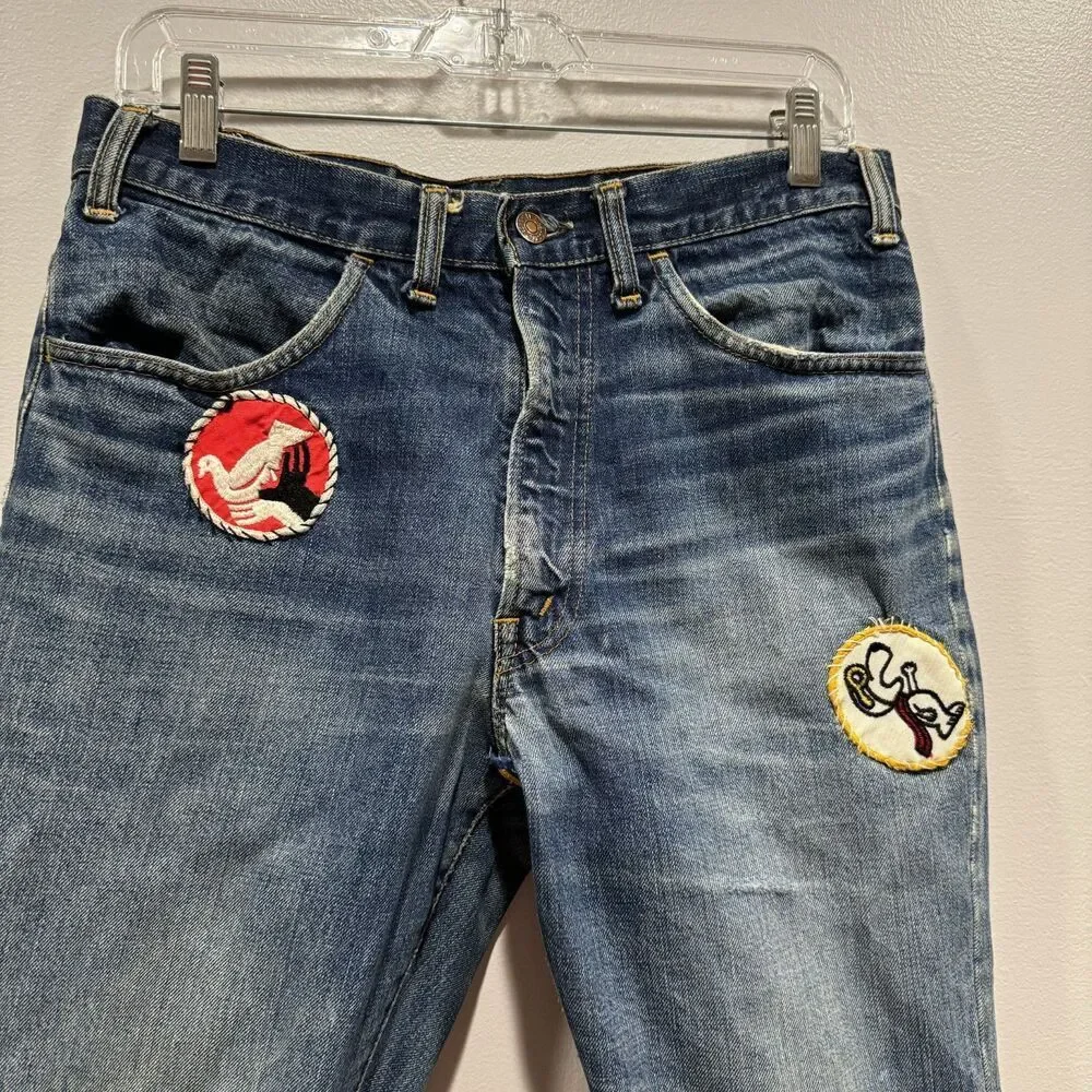 Levi's VTG Jeans 517 Big E Orange Tab Patches Bootcut 1969-1971 Talon Zip 32x34